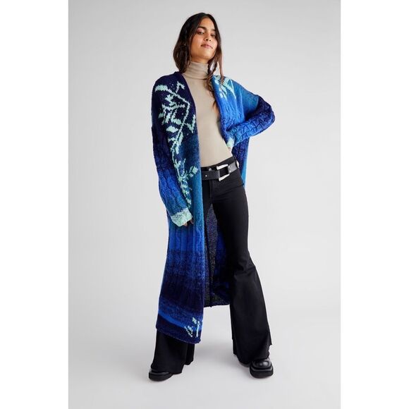 Free People Flurry Wool Cardi Sweater Duster Kimono $328 XS/S - Picture 1 of 4